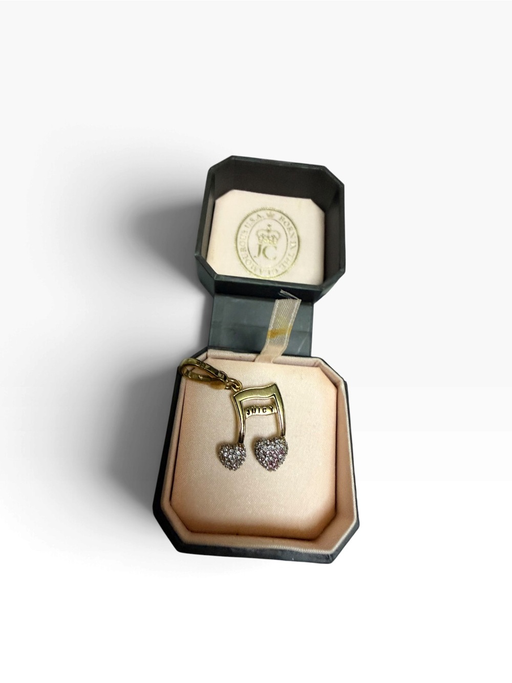 Juicy Couture Gold-Tone Musical Note Charm with Crystal Heart Drops